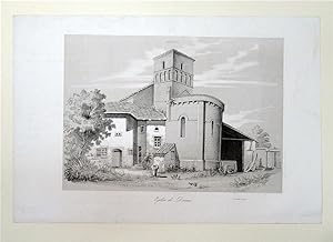 [Lithographie]. Angoumois. Église de Dirac. Lithographie originale signée sur la pierre en bas à ...