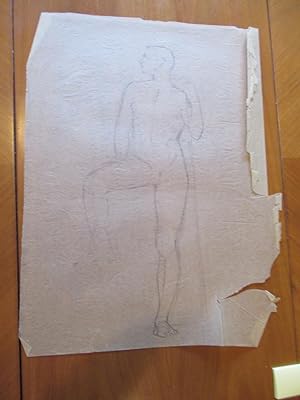 Original Drawing: School Study Of Young Male Figure