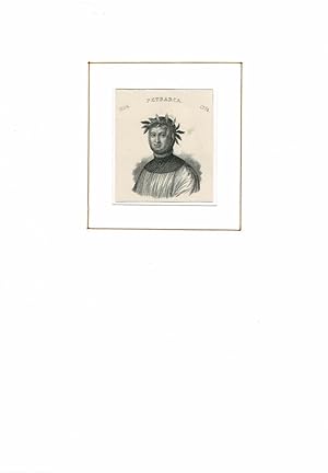 PORTRAIT Francesco Petrarca. (1304 Arezzo - 1374 Arquà, italienischer Dichter). Schulterstück im ...