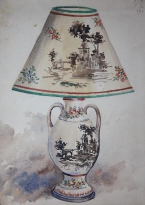 Salesman's Sample Album of Lamp and Lampshade Designs, with 25 Original Watercolors, and Many Mou...