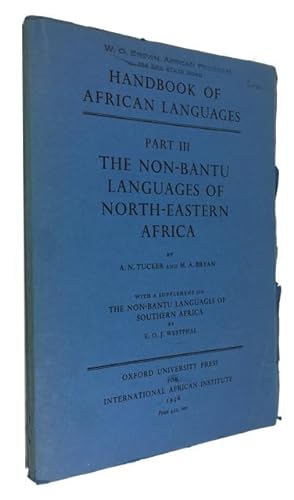 The Non-Bantu Languages of North-Eastern Africa . with a supplement on The Non-Bantu Languages of...