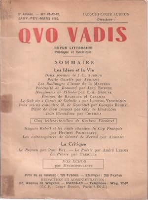 Revue litteraire quo vadis n° 41-42-43