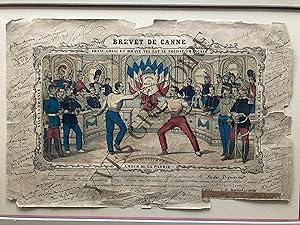 BREVET DE CANNE ATTRIBUE A ANDRE DIGNIMONT-1924-77 SIGNATURES DE SES AMIS EN MARGES