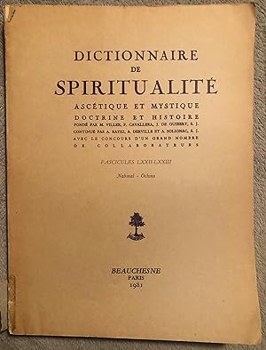 Dictionnaire de spiritualite: Ascetique et Mystique, Doctrine et Histoire, Fascicules LXXII-LXXII...