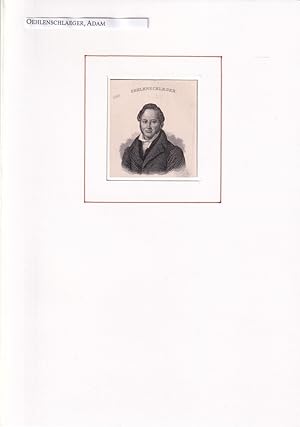PORTRAIT Adam Oehlenschlaeger. (1779 Vesterbro, Kopenhagen - 1850 ebenda. Dänischer Schriftstelle...
