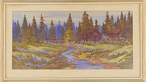 K. E. Cavendish - Signed 20th Century Watercolour, Woodland River Landscape