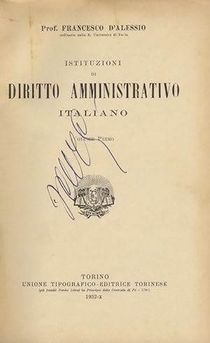 Istituzioni di diritto amministrativo italiano.