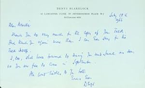 ALS Denys Blakelock to Neville Braybrooke, July 18, 1966.