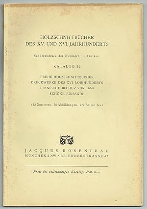 Holzschnittbücher des XV. und XVI. Jahrhunderts. Sonderabdruck der Nummern 1 - 174 aus: Katalog 9...