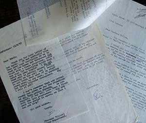 Two typed letters to Terence Tiller, with Tiller's replies, [1961]-1962