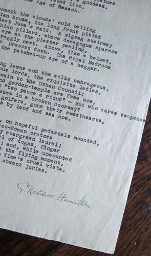 "Elegy for a Palladian Villa" - typed poem signed, undated