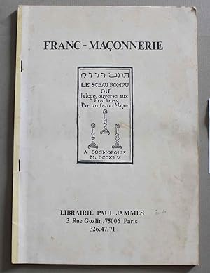 Catalogue franc-maçonnerie. (480 titoli ciclostilati in vendita)