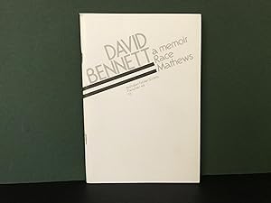 David Bennett - A Memoir: Australian Fabian Society Pamphlet Number 44