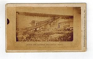 RARE Cartes-de-visite of Kansas City Railroad and Carriage Bridge ( Hannibal Bridge )