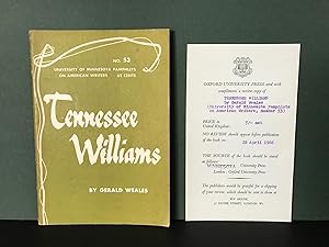 Tennessee Williams (University of Minnesota Pamphlets on American Writers, No. 53)
