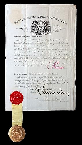 Certificate - Council Appointment as Councillor of State Earl Chesterfield Order of Cincinnatus