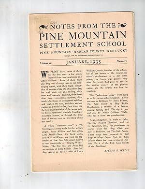 Notes from the Pine Mountain Settlement School, Pine Mountain, Harlan, Kentucky, Vol. VII, Nos. 1...