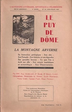 L'Auvergne littéraire artistique et félibréenne n° 32 Le Puy de Dôme la montagne arverne