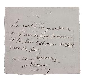 [Short autograph note signed by La Pérouse].[At sea, ca. 1781-1785]. Short manuscript note in ink...