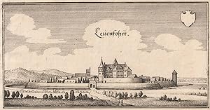 Leuenfohrt. (Gesamtansicht von Lemförde). Original - Kupferstich aus der Topographia Westphaliae.