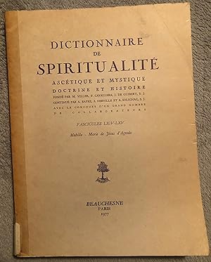 Dictionnaire de spiritualite: Ascetique et Mystique, Doctrine et Histoire, Fascicules LXIV-LXV, M...