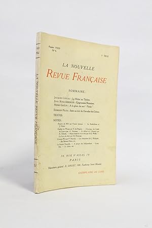 Le Métier au théâtre in La Nouvelle Revue française n°4 de l'année 1909