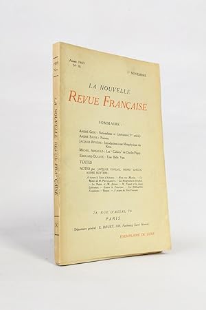 Introduction à une métaphysique du rêve in La Nouvelle Revue française n°10 de l'année 1909