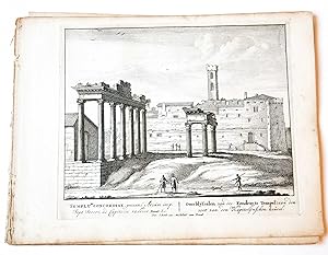 [Antique print, etching/ets, Rome] TEMPLU[M] CONCORDIAE. Views of Rome [Set title] (Gezicht op Ro...