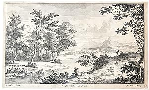 [Antique print, etching and engraving] Path to right of river [Set: Verschyde Landschappjes.] (pa...