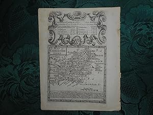 Original Owen & Bowen Antique Map of CARMARTHENSHIRE. Circa. 1720 From Britannia Depicta, or ' Og...