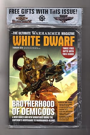White Dwarf - The Ultimate Warhammer Magazine. February, 2018. Brotherhood of Demigods Cover. Wit...