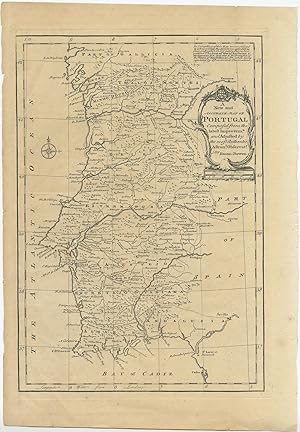 Antique Map of Portugal by E. Bowen (1747)