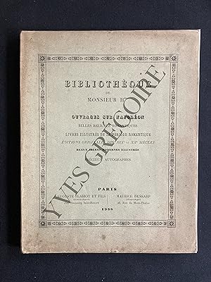 CATALOGUE DE VENTE-BIBLIOTHEQUE DE MONSIEUR H.(HANNOTAUX)-BLAIZOT-DUSSARP 1938
