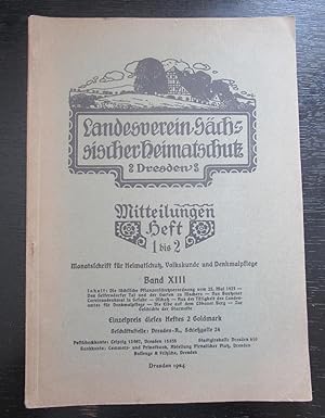 Landesverein Sächsischer Heimatschutz Dresdens. Mitteilungen Heft 1 bis 2. Monatsschrift für Heim...