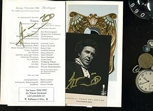 Staatsoper Wien 7. November 1988. Giacomo Puccini Tosca in italienischer Sprache.Programmheft. Mi...