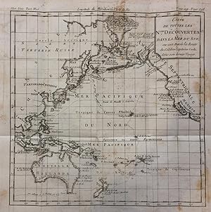 Carte de Toutes les Nles Decouvertes dans la Mer du Sud, ou est tracee la Route du Celebre Capita...