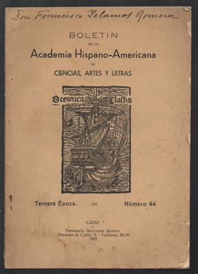 BOLETIN DE LA ACADEMIA HISPANO-AMERICANA DE CIENCIAS, ARTES Y LETRAS. 3ª EPOCA - Nº 44. 1933.