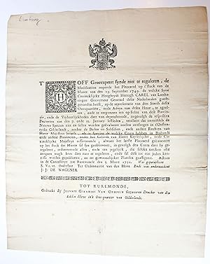 Pamphlet: untitled. T Hoff Geoccupeert synde met te reguleren, de Modificatien nopende het Placc...