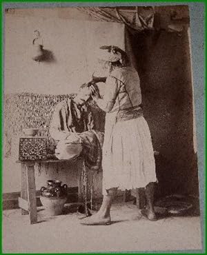 Grande photographie anciennes originale (Vers 1880).Tirage albuminé d'époque monté sur carton ble...
