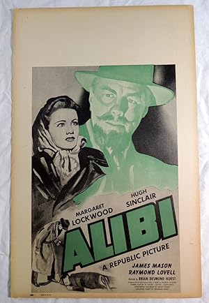 James Mason in ALIBI 1942 Movie Poster Margaret Lockwood; Hugh Sinclair; Raymond Lovell