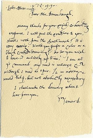Collection of five related letters handwritten and signed by Leonard Baskin (1922-2000).