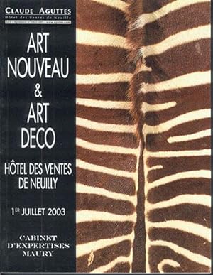 ART NOUVEAU & ART DECO Hotel des Ventes de Neuilly. 1er Juillet 2003