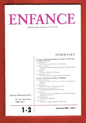 Enfance Revue 1-2 . Janvier-Mai 1981 : Le Nouveau Régime Démographique et La Place de L'enfant da...