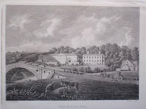 Original Antique Engraved print Illustrating a View of Hyde Hall in Lancashire. Published and Dat...