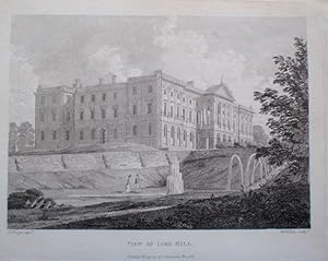 Original Antique Engraved print Illustrating a View of Lyme Hall in Cheshire. Published and Dated...