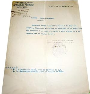 Laissez-passer permanent du GQG 1/11/1939 signé par le colonel Ardouin Dumazet à Monsieur FERRY, ...