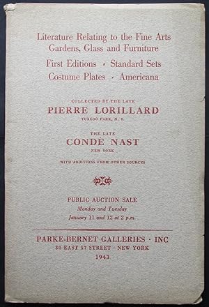 Literature Relating to the Fine Arts, Gardens, Glass and Furniture Collected By the Late Pierre L...