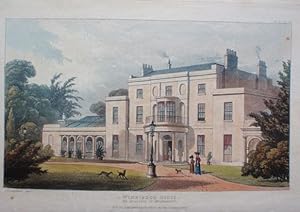 Original Single Hand Coloured Aquatint engraving Illustrating Wimbledon House in Surrey. Publishe...
