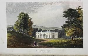 Original Single Hand Coloured Aquatint engraving Illustrating Follaton House in Devonshire. Title...