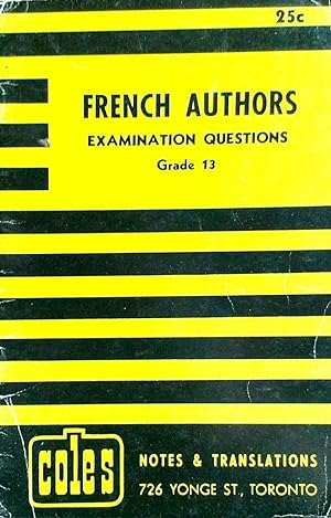 French Authors Examination Questions Grade 13